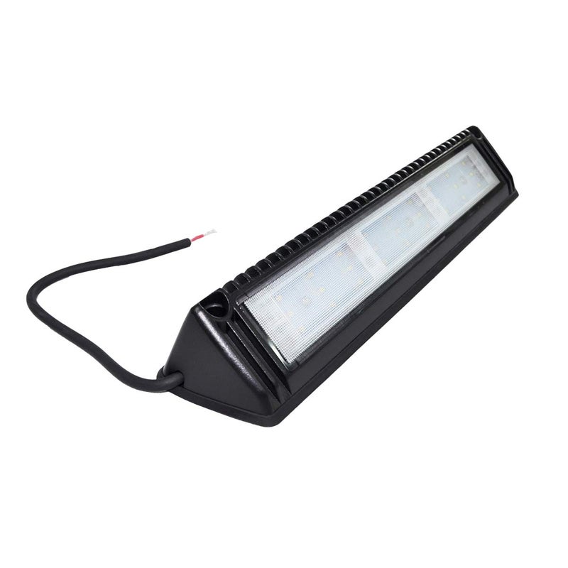 Raycharm 13" RV Exterior LED Work Scene Light Fixture, 40Â° Down Angle Flood Beam, 6000K Cool-White, 12V/24V DC, High Lumen Output Low Current Draw, Aluminum Housing Black Finish, 1-Pack - Image 3